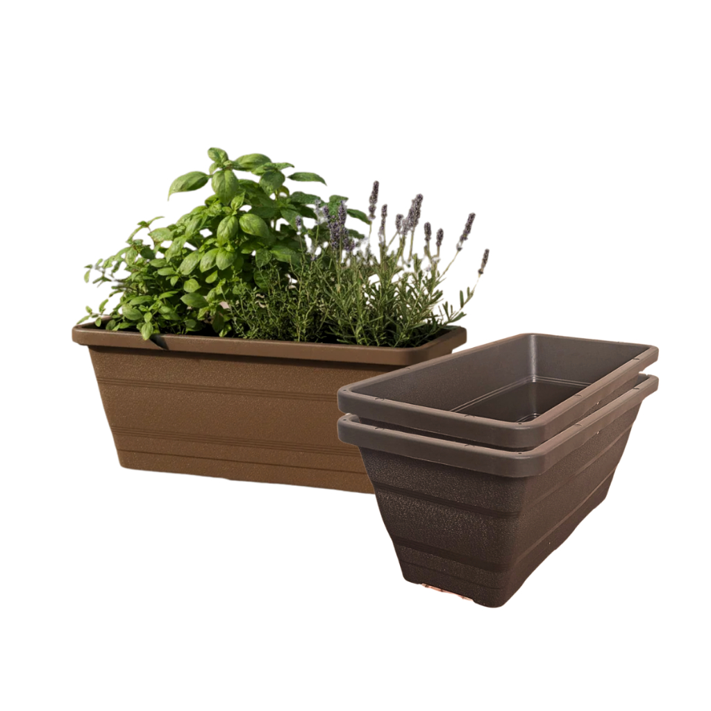 kit 3 Vasos Floreira Jardineira Plastica 9,7Litros Grande Retangular Profunda  para Hortas, Tempero, 3JR42__----- em Oferta na Shopee