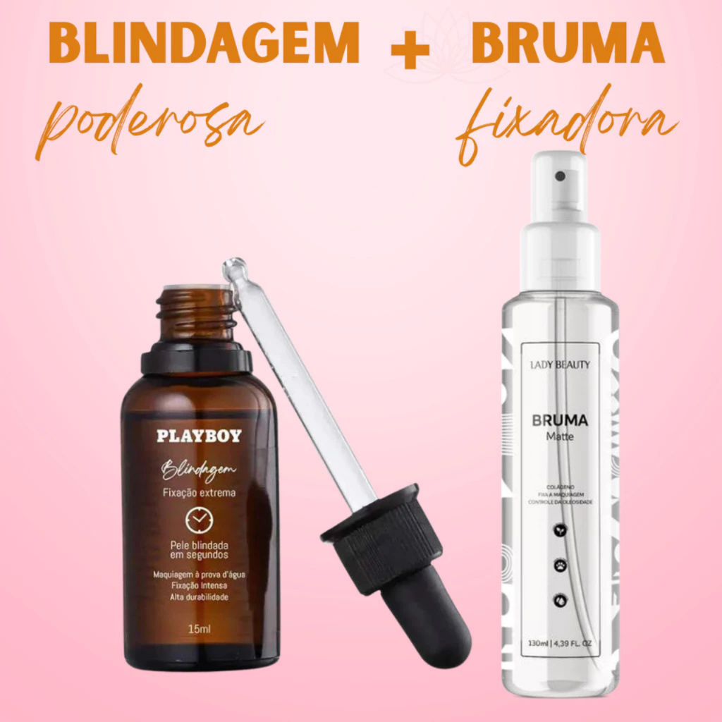 Kit Blindagem Poderosa 15 ml Playboy + Bruma Fixadora Matte Refrescante Lady Beauty em Oferta na Shopee