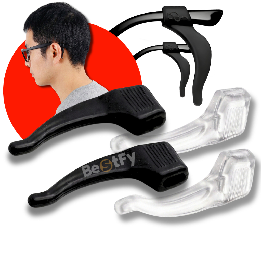 Kit Gancho de Orelha Silicone Antiderrapante Para Oculos Trava Haste Não Cai Confortável