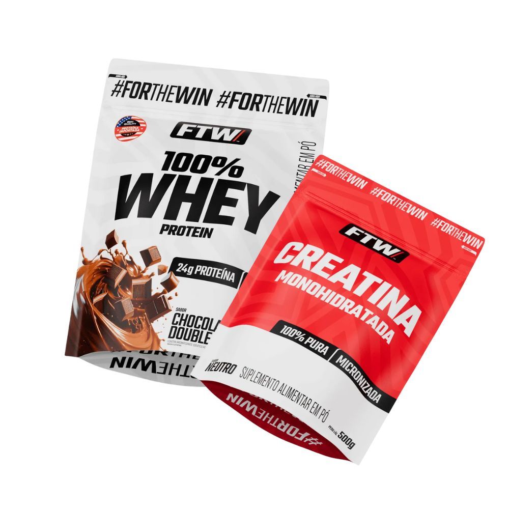 Kit FTW Whey 100% Refil 1kg + Creatina Monohidratada pura Refil 500g em Oferta na Shopee