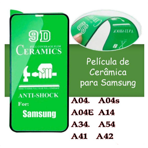 Película 3D 9D Gel Hidrogel Cerâmica Para Samsung Galaxy A04 A04E A04S A14 A34 A54 A41 A42