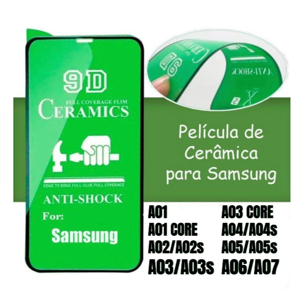 Película 3D 9D Gel Hidrogel Cerâmica Para Samsung Galaxy A01 A02 A03 A04 A05 A06 A07 CORE S