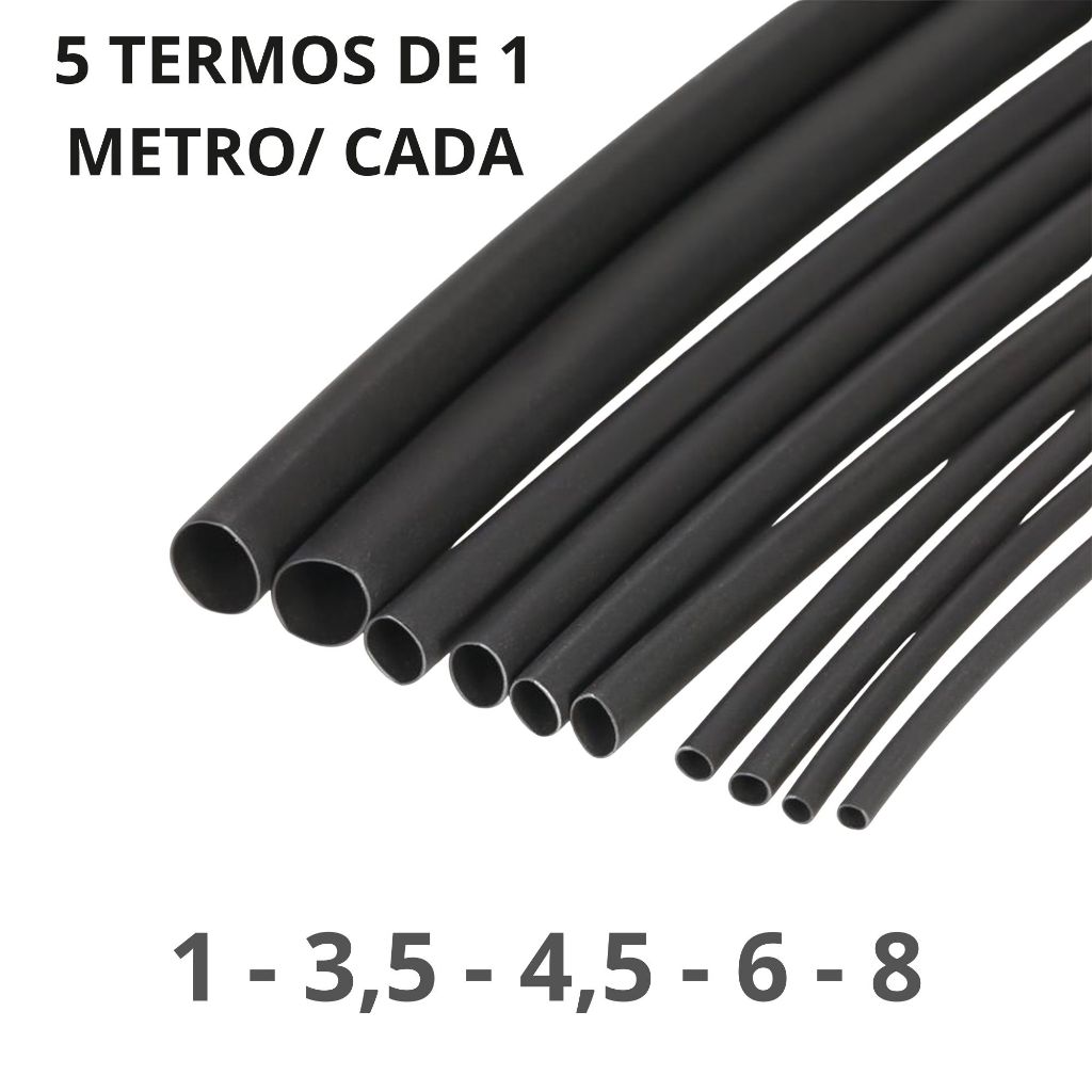 Tubo Termo Retrátil 1 Metro Cada 1,5mm - 3,5mm - 4,5mm - 6mm - 8mm