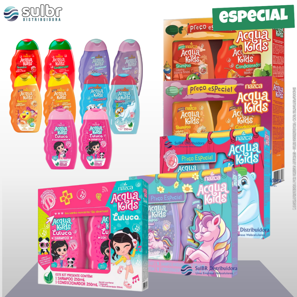 Kit Shampoo e Condicionador Infantil Acqua Kids em Oferta na Shopee