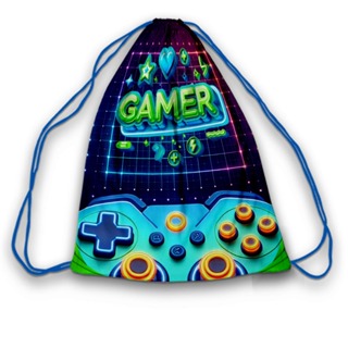 Mochilinhas sacolinha19x28cm Love Gamer Neon kit festa de aniversário (envio rápido) em Oferta na Shopee