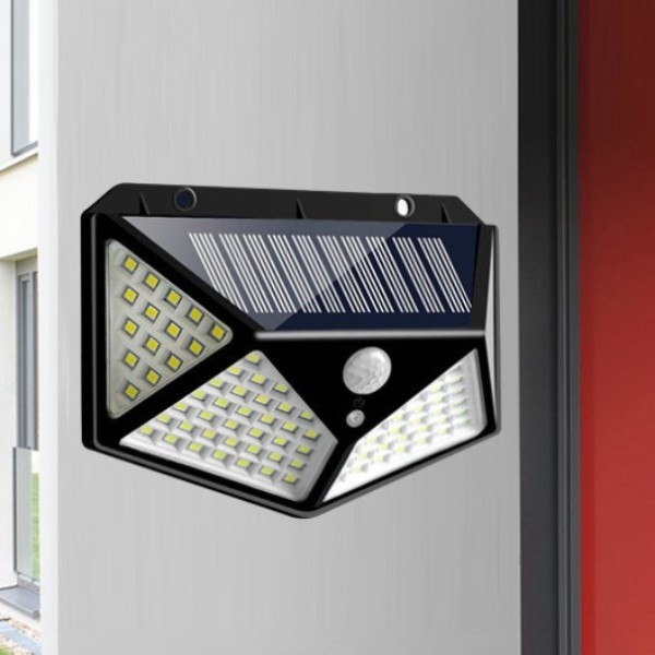 4 Peças Luminária Solar De Parede Refletor 100 Led Sensor Presença Movimento Prova D' Água Com 3 Funções Solar light em Oferta na Shopee