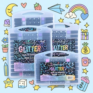 Marcador metálico 12/24/36/48/60 caneta de glitter de cabeça dupla marcador de cabeça dupla brilhante em Oferta na Shopee