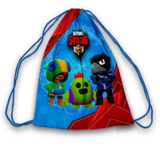 Mochilinhas sacolinha19x28cm brawl stars azul e vermelho kit festa de aniversário (envio rápido) em Oferta na Shopee