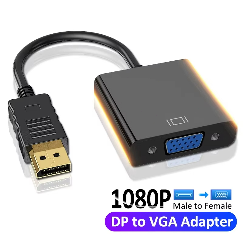 Displayport dp para vga cabo adaptador porta de exibição para projetor dtv tv hdvd portátil dp macho para vga fêmea pc