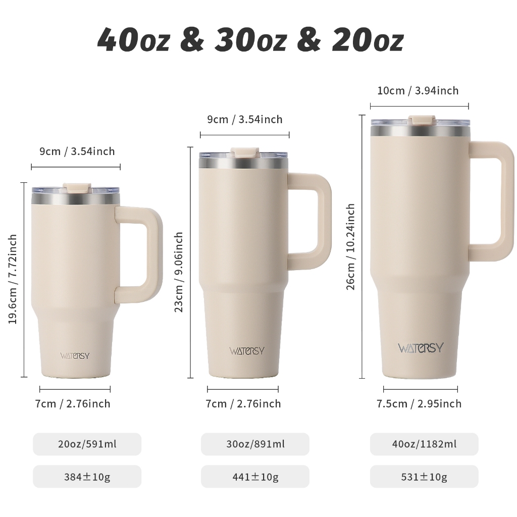 WATERSY Copo Térmico Inox Portátil 1182ml Garrafa Térmica Inoxidável · foto 2