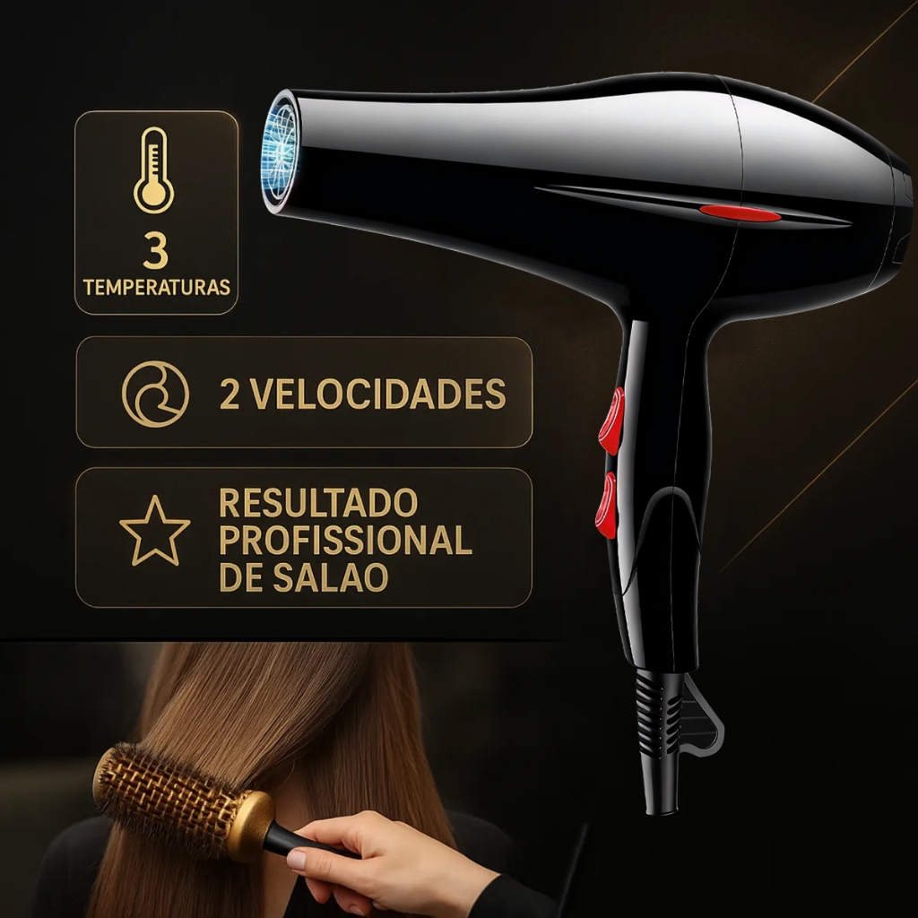 Secador de Cabelo 3 Velocidades - Comprar com Melhor Preço em Utensílios de Beleza