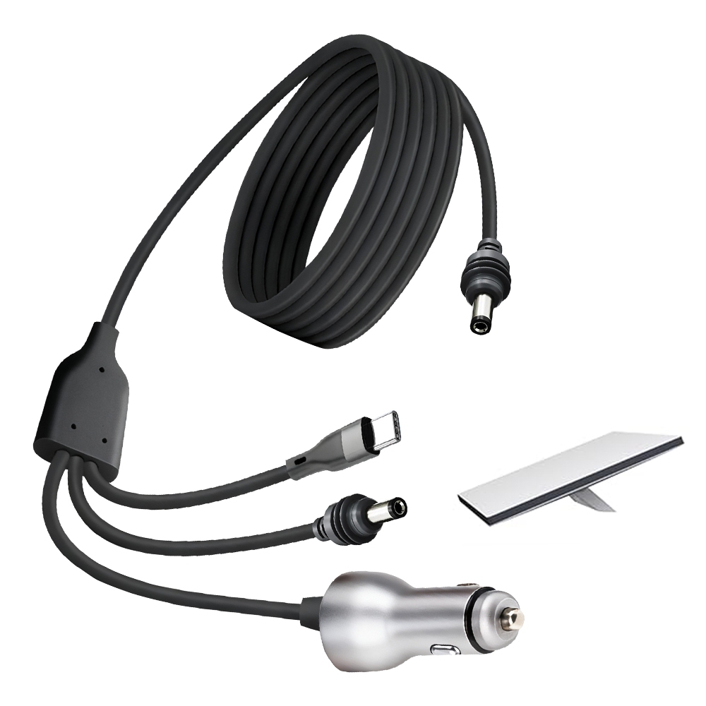 Cabo 100W p/ Starlink Mini 12v-24v Carregador 3 em 1 c/ PD Rápido e Impermeável Compatível Todas Gerações 2m