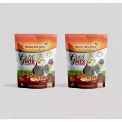 2 PACOTES REINO DAS AVES GOLD MIX CALOPSITA 500GR