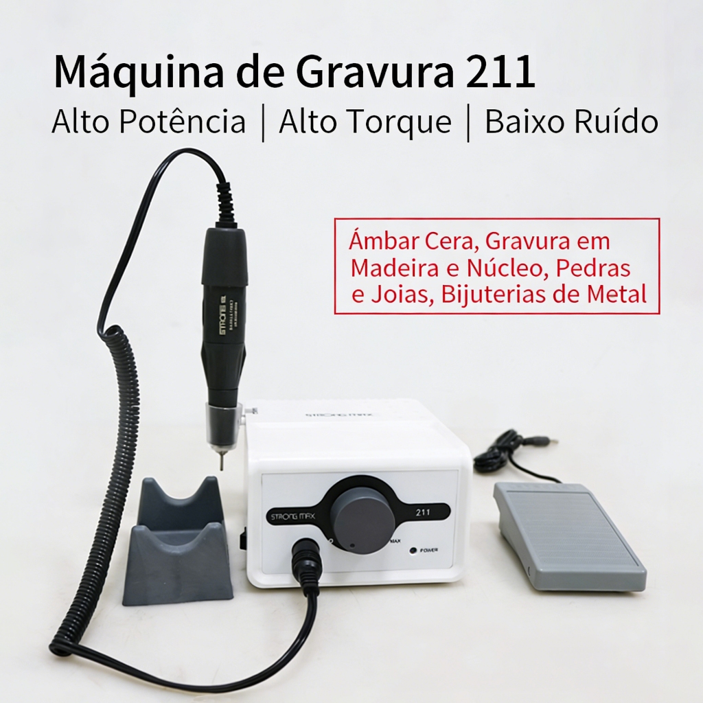 Motor Lixadeira De Unhas Strong 211 Profissional 110v/220V em Oferta na Shopee