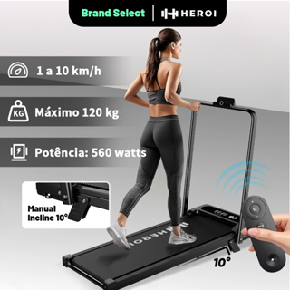 HEROI Esteira Inteligente 120kg, 10km/h, Dobrável, Controle Remoto - Preta/Rosa em Oferta na Shopee
