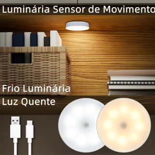 Luminaria Sensor De Presença e Movimento LED Luz Noturna Inteligente Sem Fio Recarregável USB Lâmpada de Noite Armário em Oferta na Shopee