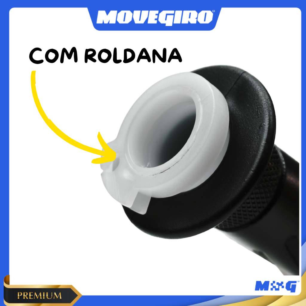 Detalhes do Par Manopla Punho Acelerador Yamaha YBR 125 2000 A 2008 / Factor 125 2009 A 2014 C/ Roldana