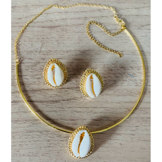 Conjunto Colar e Brinco Moda Praia - verão em Oferta na Shopee