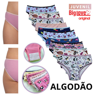 kit Calcinhas Juvenil de Algodão Menina Moça Promoção Direto da Fábrica em Oferta na Shopee