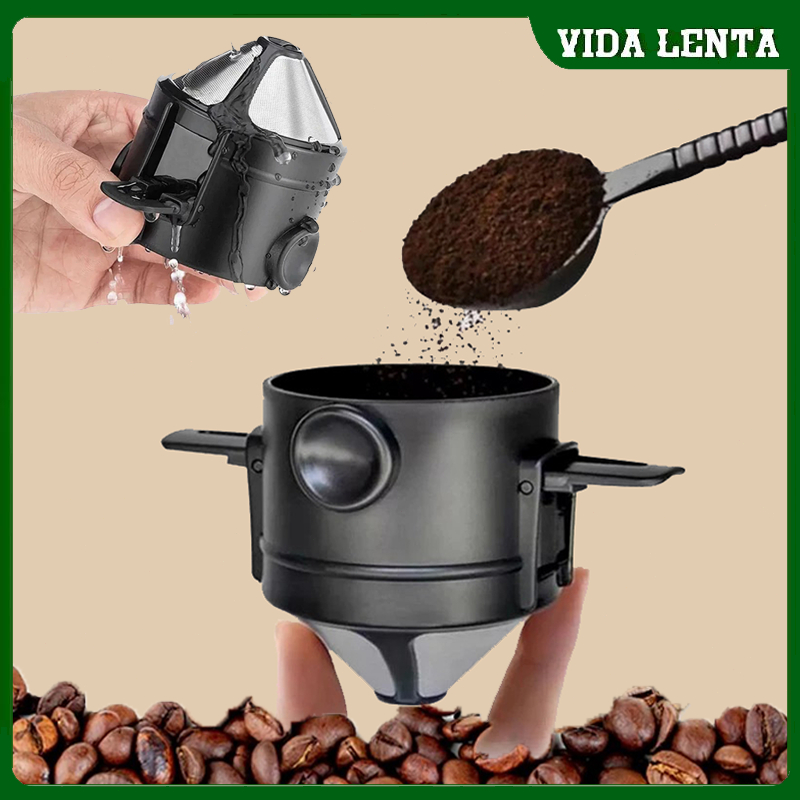Mini Filtro De Café Chá Coador De Café Reutilizável Portátil Inox