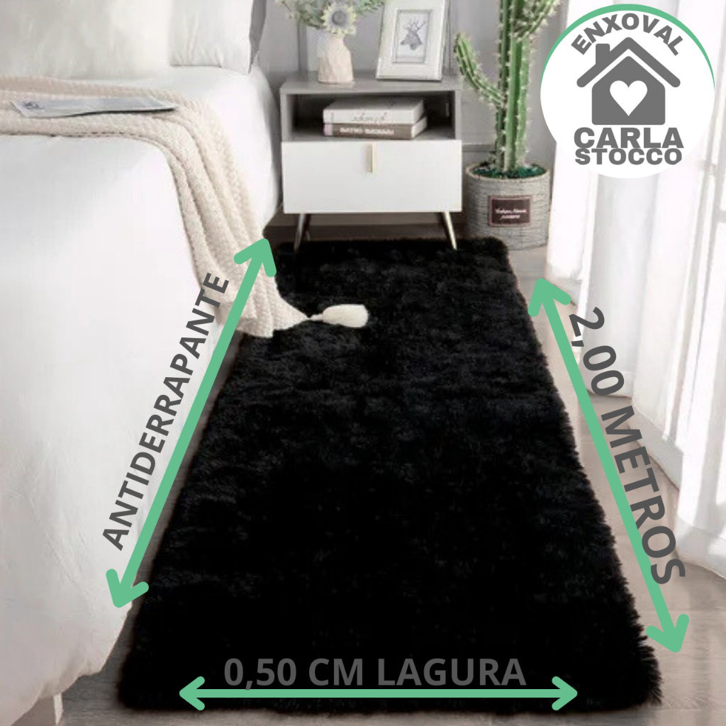Tapete de Porta e Passadeira para Quarto e Corredor Fofinho, antialérgica e antiderrapante