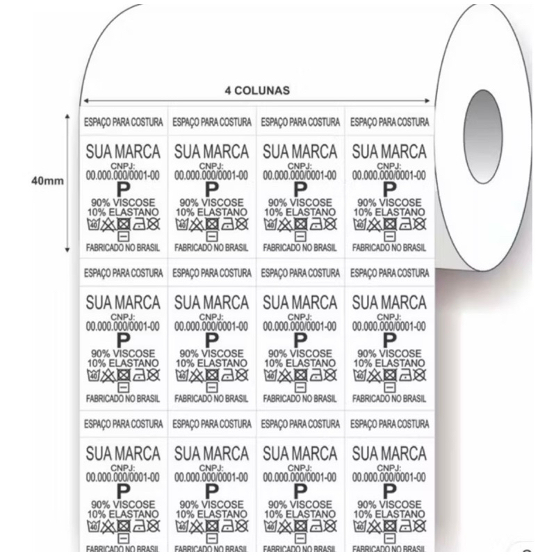 3, 5 e 10 mil Etiquetas de composição em Nylon Resinado alta resistencia e durabilidade 25x40 em Oferta na Shopee