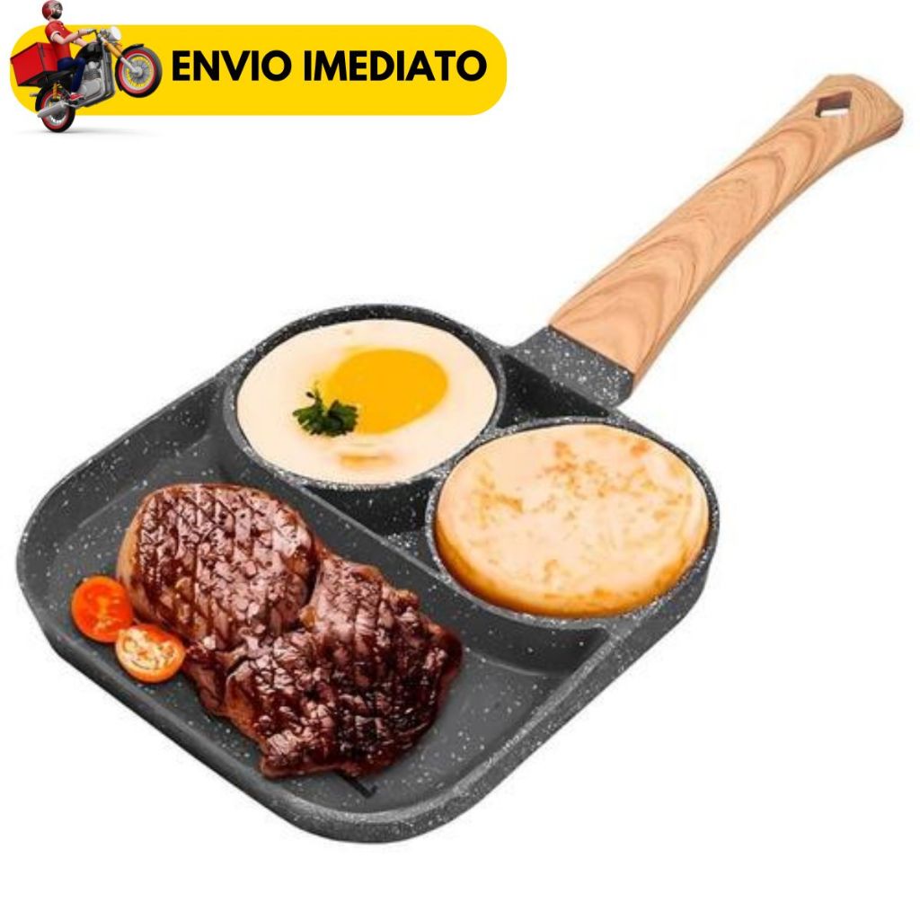 Frigideira Antiaderente 3 em 1 com Divisórias em Oferta na Shopee
