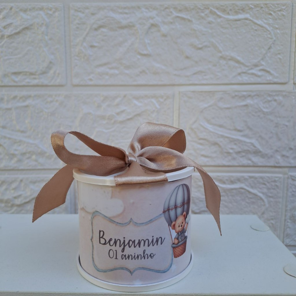 Mini Tubolata Personalizada Ursinho no Balão Lembrancinhas /chá de bebê/revelação/batizado/ maternidade/ aniversário