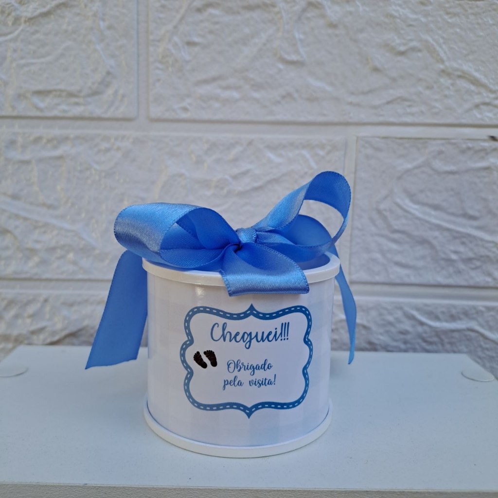 Mini Tubolata Personalizada Cavalinho Azul/ Lembrancinhas /chá de bebê/revelação/batizado/ maternidade/ aniversário