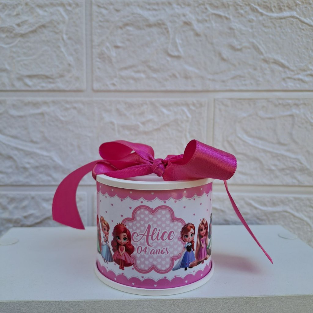 Mini Tubolata Personalizada Princesas Lembrancinhas /chá de bebê/revelação/batizado/ maternidade/ aniversário