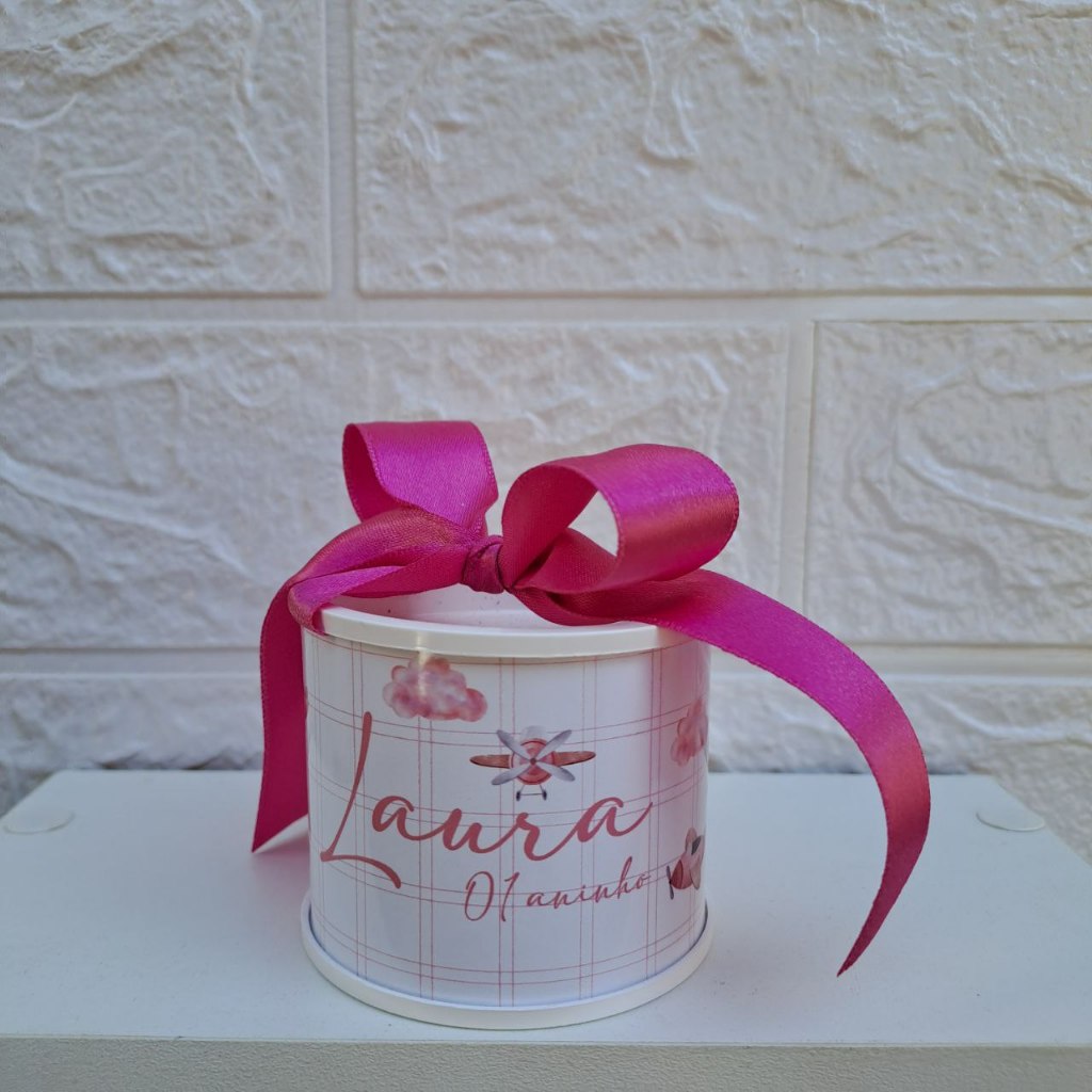 Mini Tubolata Personalizada Aviãozinho Rosa Lembrancinhas /chá de bebê/revelação/batizado/ maternidade/ aniversário