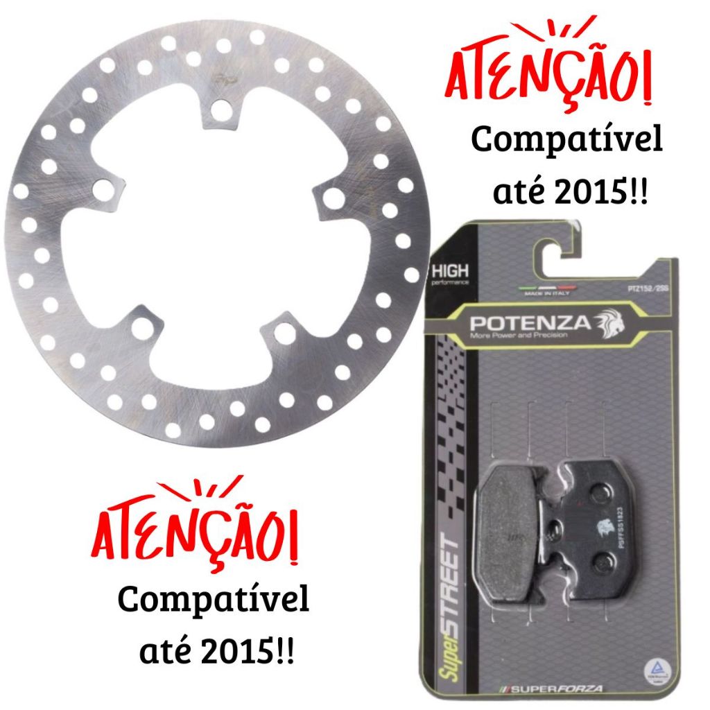 Disco de Freio Traseiro Fazer 250 2005-2015 + Pastilhas Potenza em Oferta na Shopee
