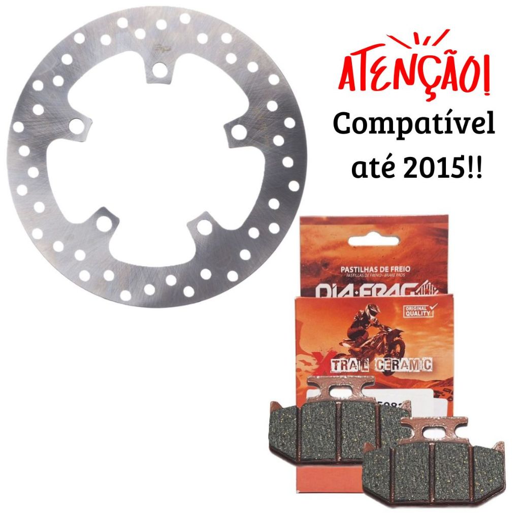 Disco de Freio Traseiro Fazer 250 2005-2015 + Pastilhas Diafrag Cerâmica em Oferta na Shopee