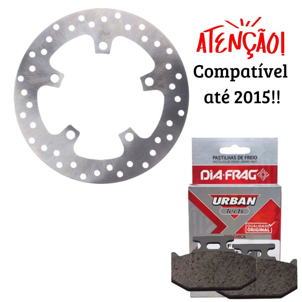 Disco de Freio Traseiro Fazer 250 2005-2015 + Pastilhas Diafrag em Oferta na Shopee