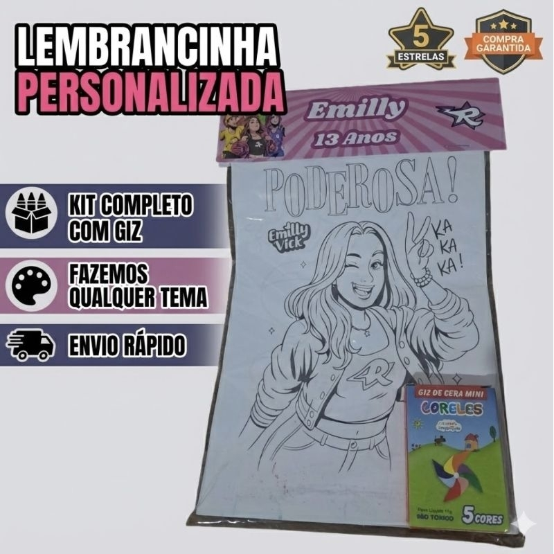 kit livro de colorir dos rosas personalizado com lapela festa aniversário infantil  ( FAZEMOS TODOS OS TEMAS)