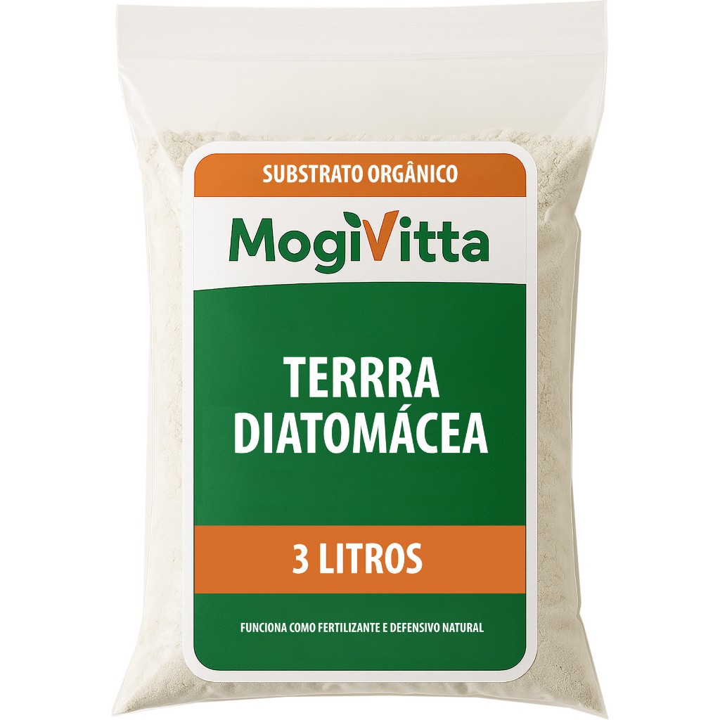 Terra Diatomáceas - Adubo e Defensivo Natural p/ Plantas - Repelente de Pulgões Ácaro e Cochonilhas