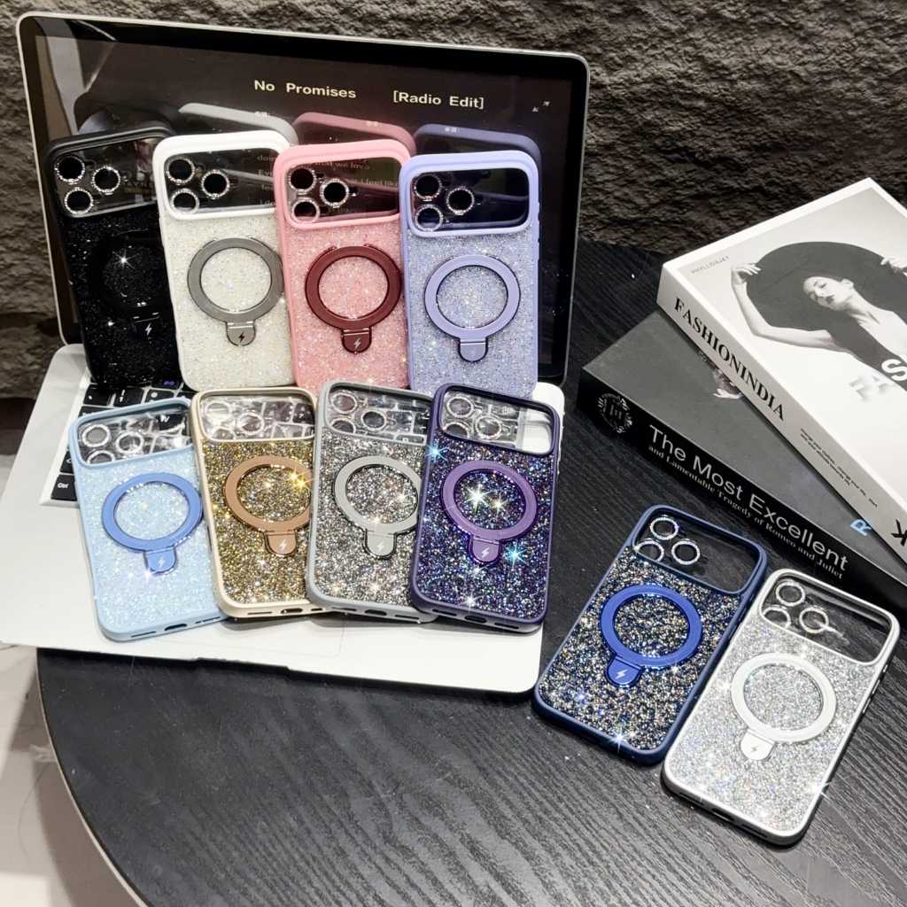 Case com Strass & Magsafe com Suporte e Película de Câmera Para…