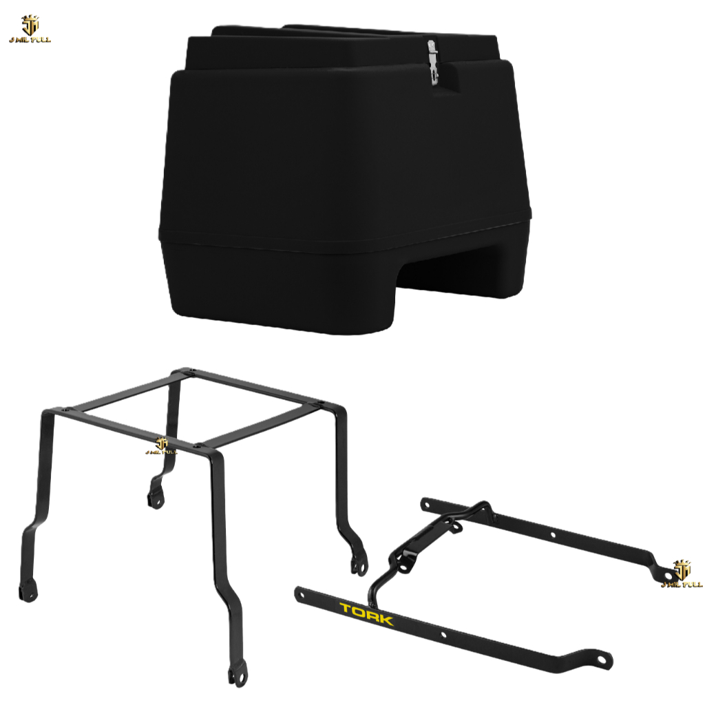 Kit Baú Bauleto Motoboy Completa 80 Litros + Suporte Removível Moto YBR 125 2000 a 2008 Pro Tork