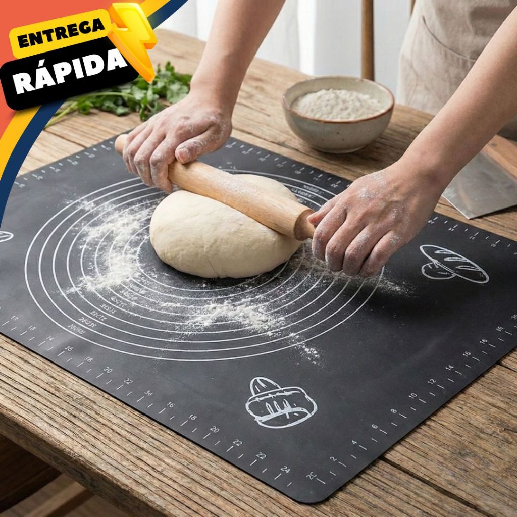 Tapete Culinário Silicone Antiaderente 40x50cm Massas Bolo Cozinha Assar Sovar Pães em Oferta na Shopee