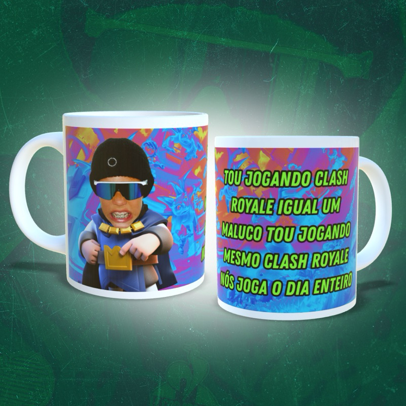 Caneca Tô Jogando Clash Royale Nós Joga o Dia Inteiro – Caneca Arte Exclusiva Oficial - Caneca Premium 325ml Meme TikTok