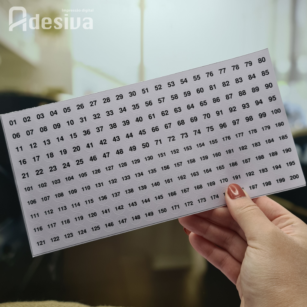 Adesivo Bolinha Numerada 01 a 200 ou 1 a 600 Vinil Branco Brilho Autoadesivo Organização em Oferta na Shopee