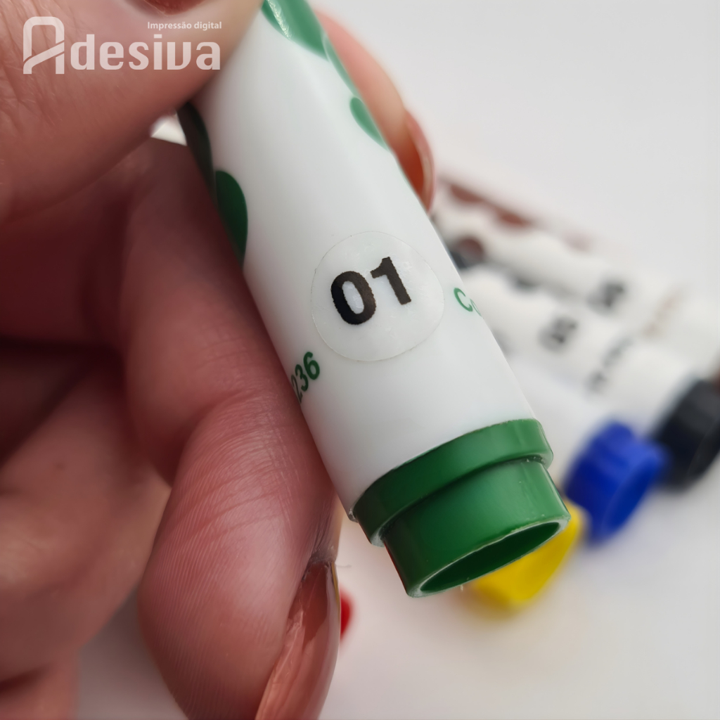 Adesivo de Bolinha Numerada Etiqueta em Vinil Transparente Números 1x1cm