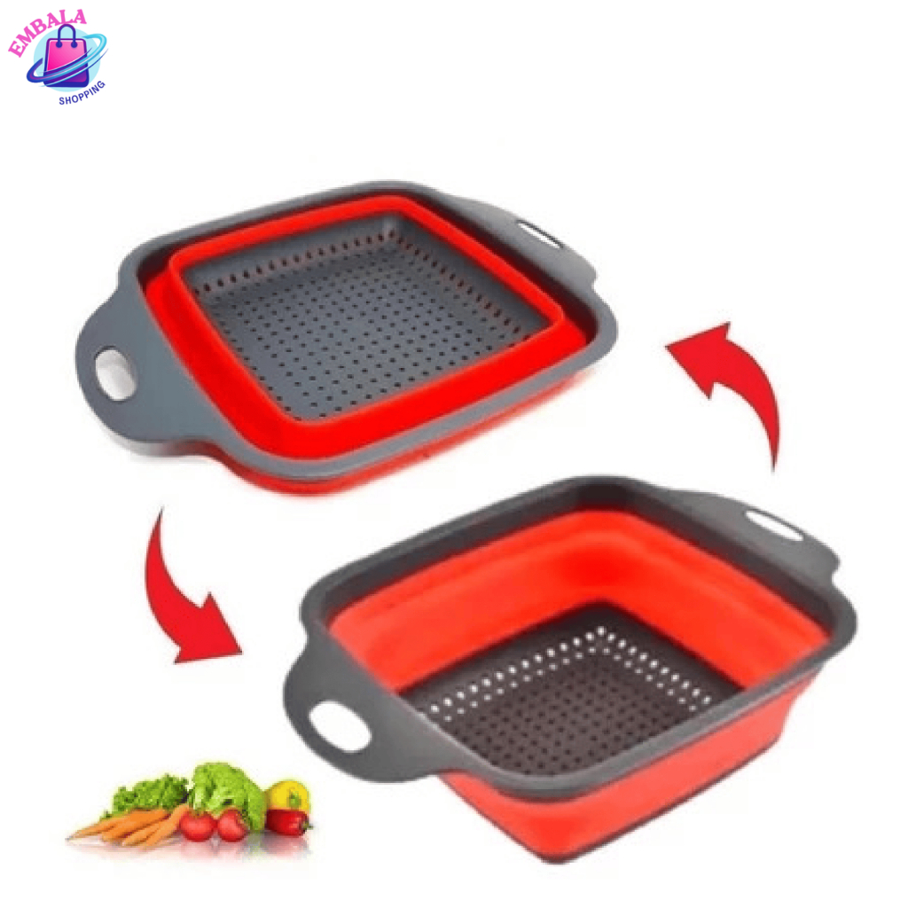 Escorredor Retrátil de Silicone com Alças – Cozinha Prática 24 CM