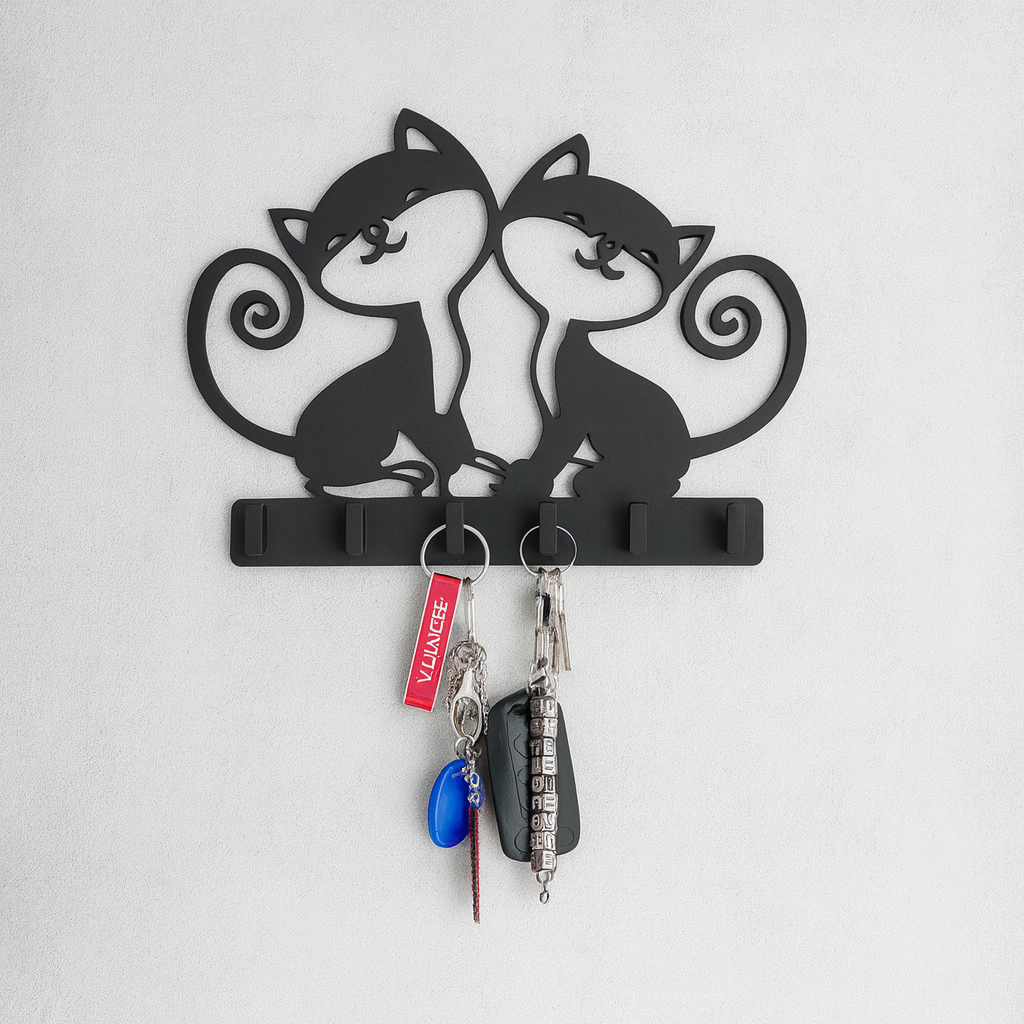 Porta Chaves Para Parede GATINHOS Vazado 6 Ganchos MDF Para Decoração em Oferta na Shopee