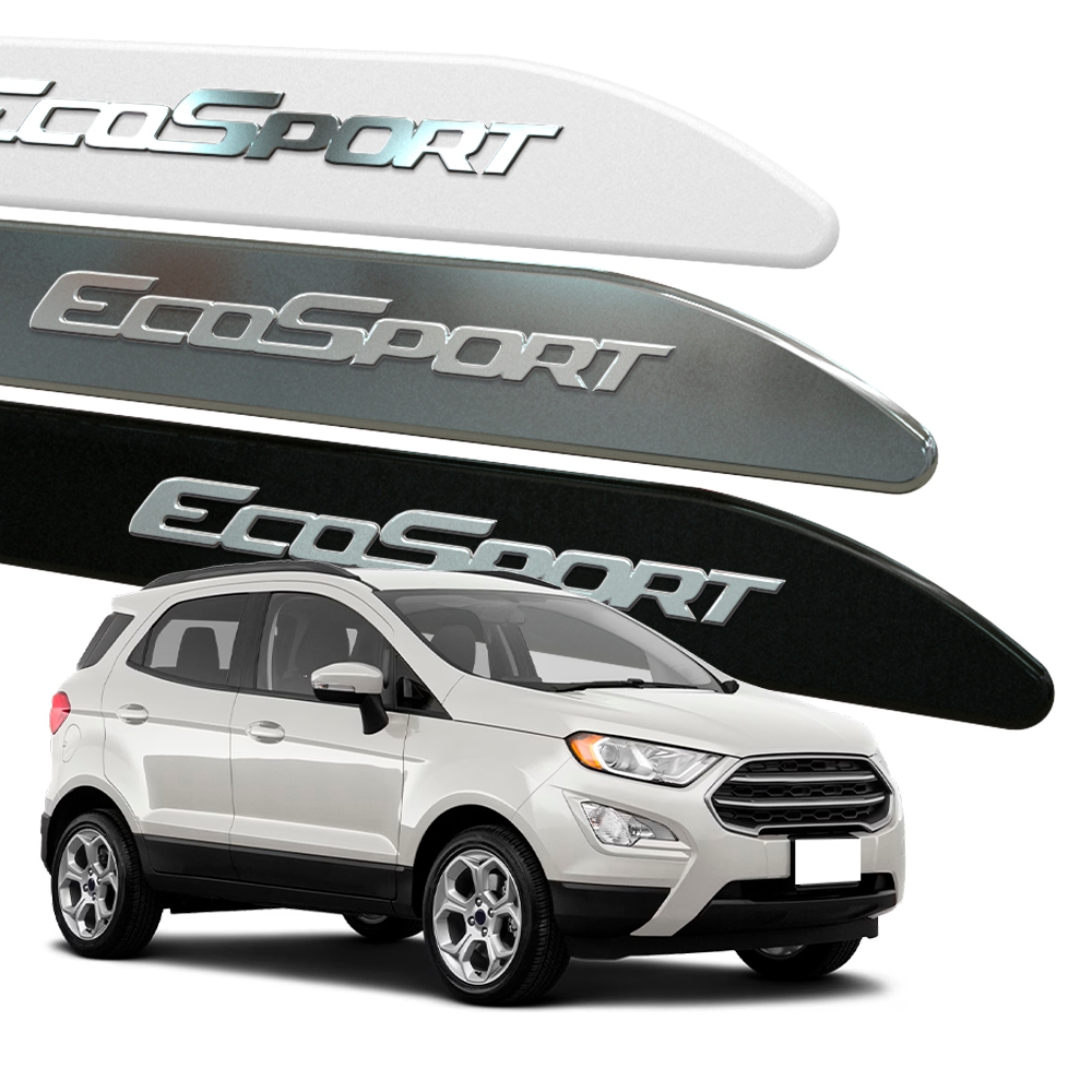 Jogo de Friso Lateral Nova Ecosport 2013 a 2021 Facão Redondo Alto Relevo Adesivo Acessórios para Carro