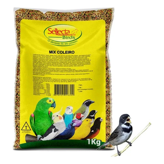 Ração Mix para Coleiro Sellecta 1kg Mistura de Sementes para Coleiro em Oferta na Shopee