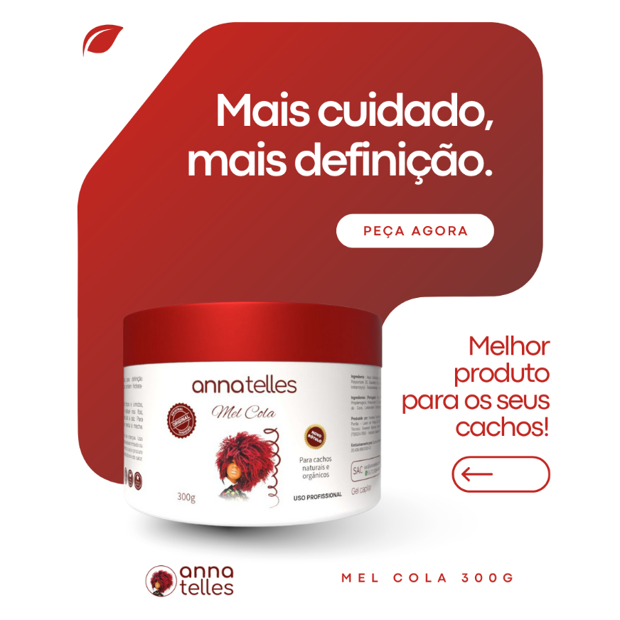 Mel Cola Anna Telles 300g Original - Definidor de cachos cabelos cacheados ana teles em Oferta na Shopee