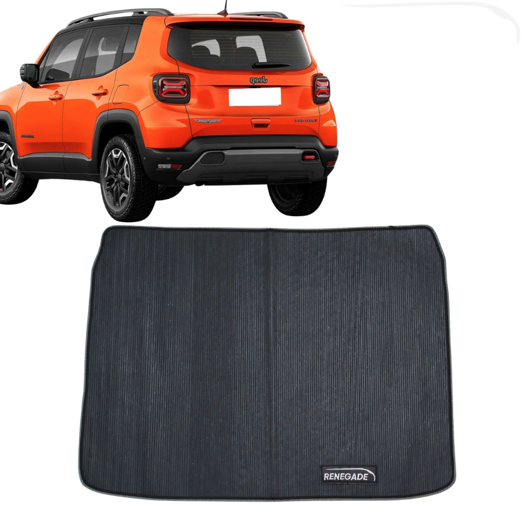 Tapete Borracha Porta Malas Para Renegade 2015 a 20 2021 2022 23 24 2025 Longitude impermeável Preto