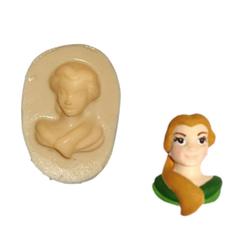 Molde de Silicone A Bela e a Fera (Bela) Biscuit, Resina, Pastas e etc... (U 72)
