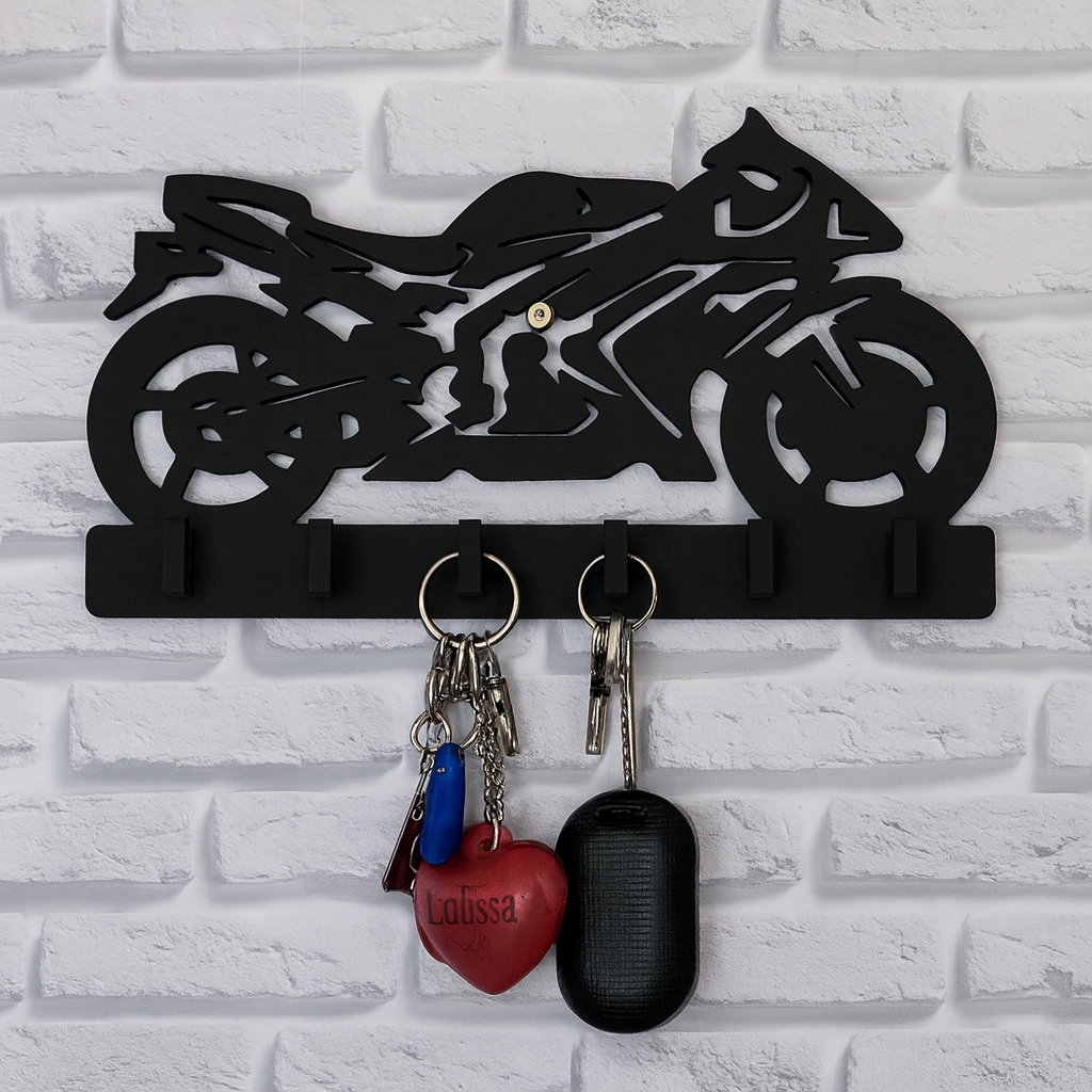 Porta Chaves Para Parede Moto vazado 6 Ganchos MDF Para Decoração em Oferta na Shopee
